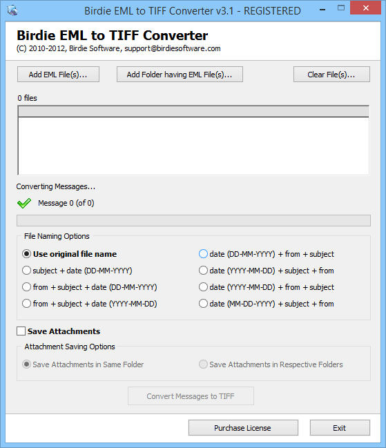 Launch EML to TIFF Converter